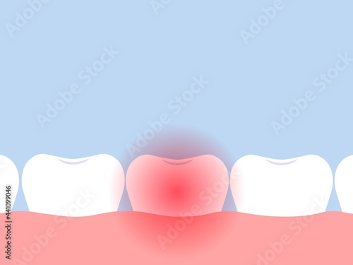 Toothache concept. Vector flat illustration