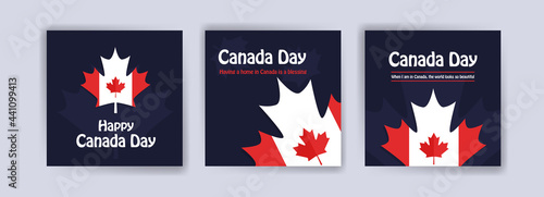 happy canada day greeting card poster. Social media post for canada day greetings.