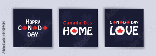 happy canada day greeting card poster. Social media post for canada day greetings.