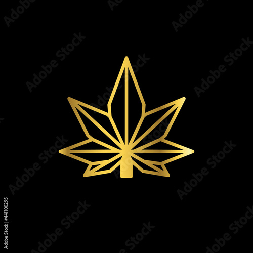 Cannabis flat minimalist logo design .Abstract emblems, design concepts, logos, logotype, elements.