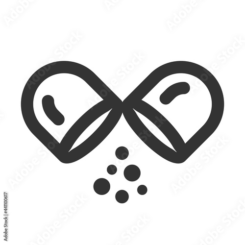 Pills and drugs vector line style single icon