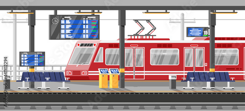 Modern Railway Station with High Speed Train