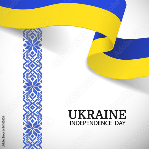 Vector Illustration of  Ukraine Independence Day. National pattern.
