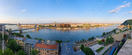 panoramic landscape with the city of Budapest - Hungary 06.Jun.2021 It is an image of the city from above