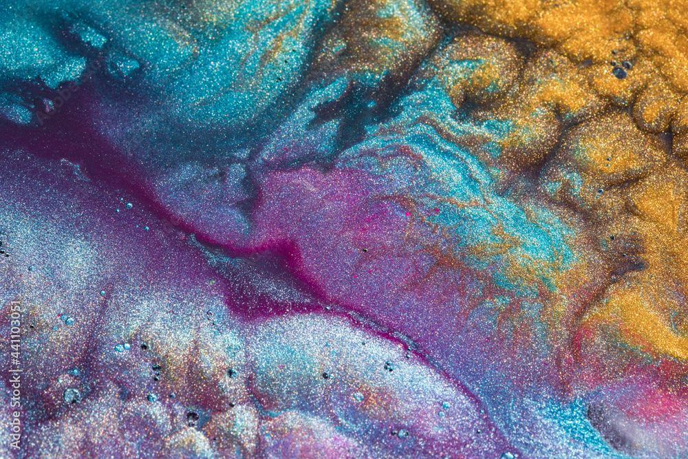 Naklejka premium Beautiful acrylic color abstract background. Colored marble mixed ink abstraction