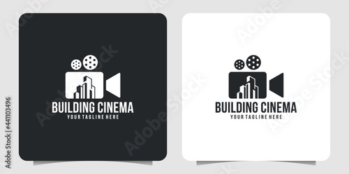 creative movie cinema logo and building logo design
