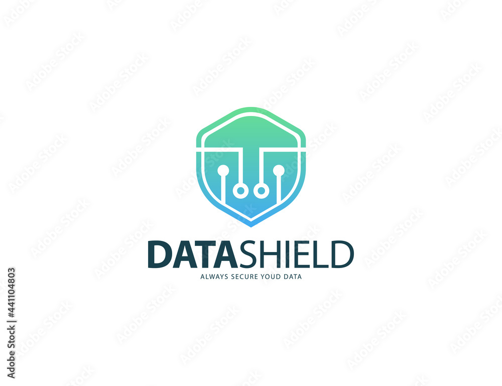 Data server shield logo or icon design for app. online shield guard logo Data server shield logo or icon design for app. online shield guard logo