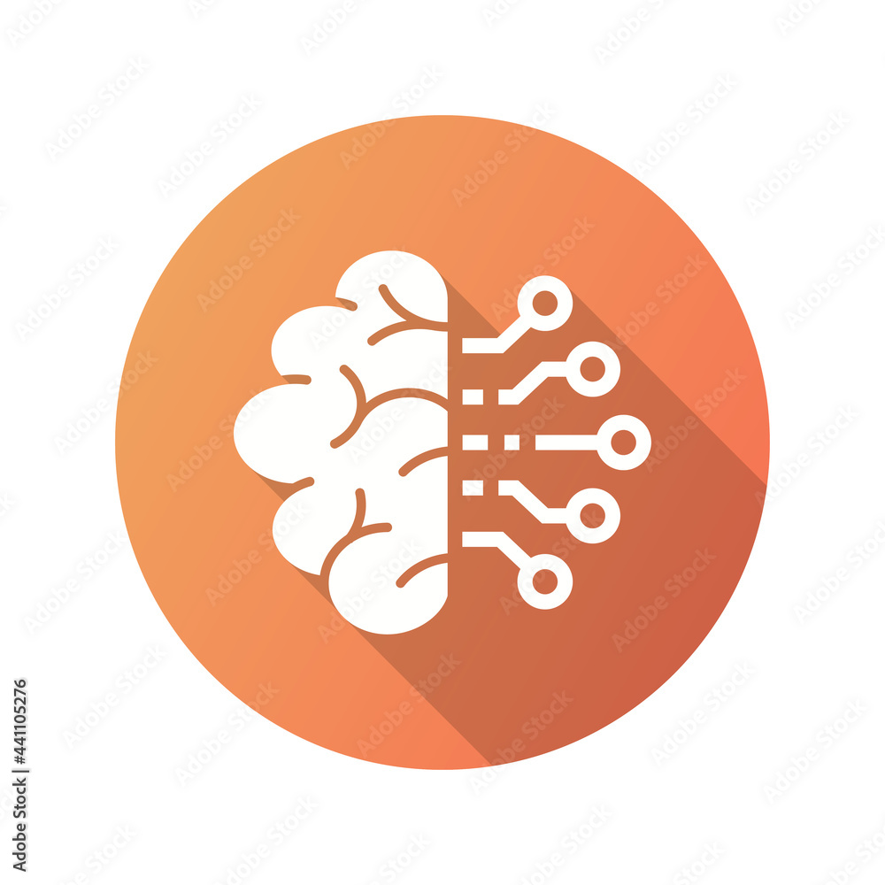 Brainstorm icon with long shadow for graphic and web design. Brainstorm icon with long shadow for graphic and web design.