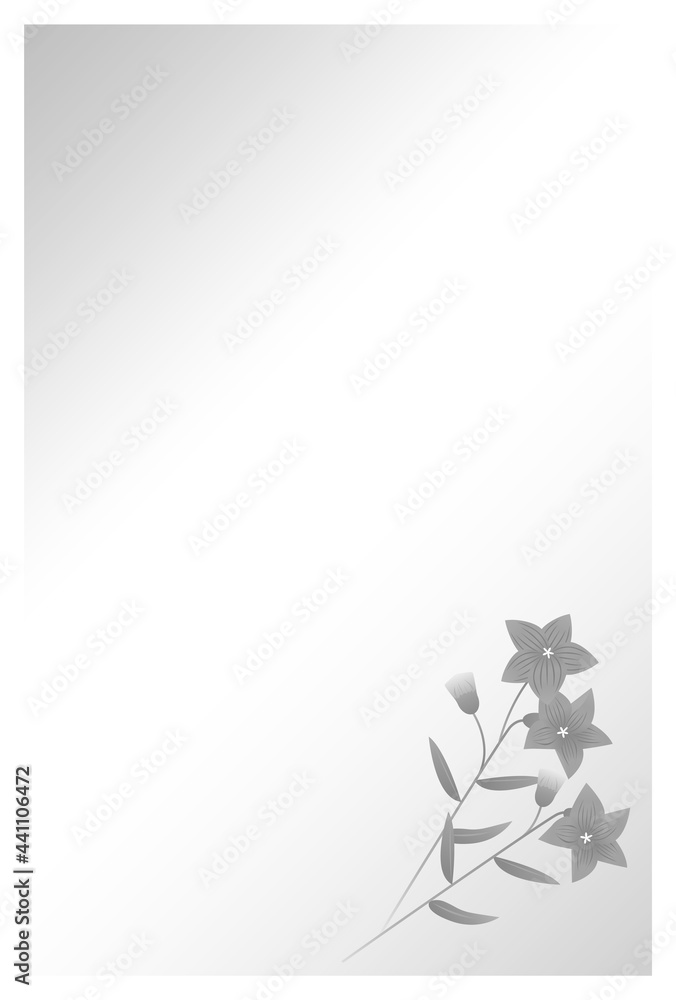 Obraz premium 喪中はがき 桔梗の花