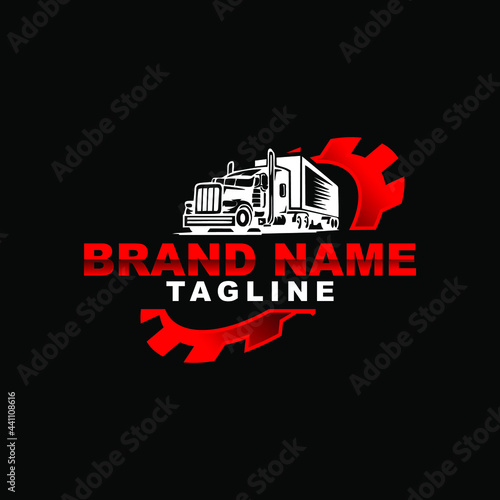 truck repair logo vector design creative idea 