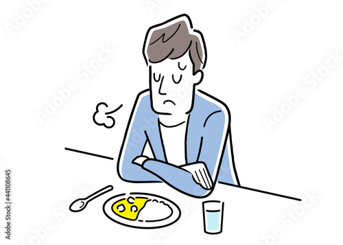 ベクターイラスト素材：食欲がない男性
