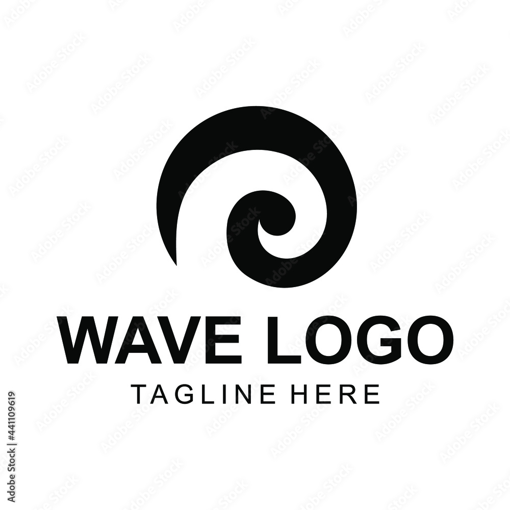 Obraz premium WAVE LOGO ICON VECTOR ILLUSTRATION CREATIVE DESIGN IDEA
