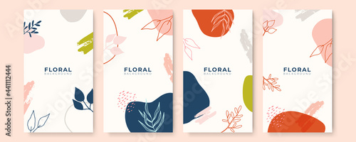 Set of background organic boho cover design templates on the subject of nature  environment and organic products. Vector illustrations for flyer layout  marketing material  magazines  presentations
