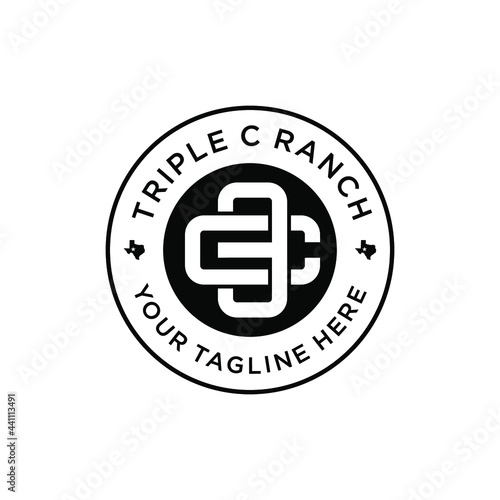 initials letter c3  simple vintage logo