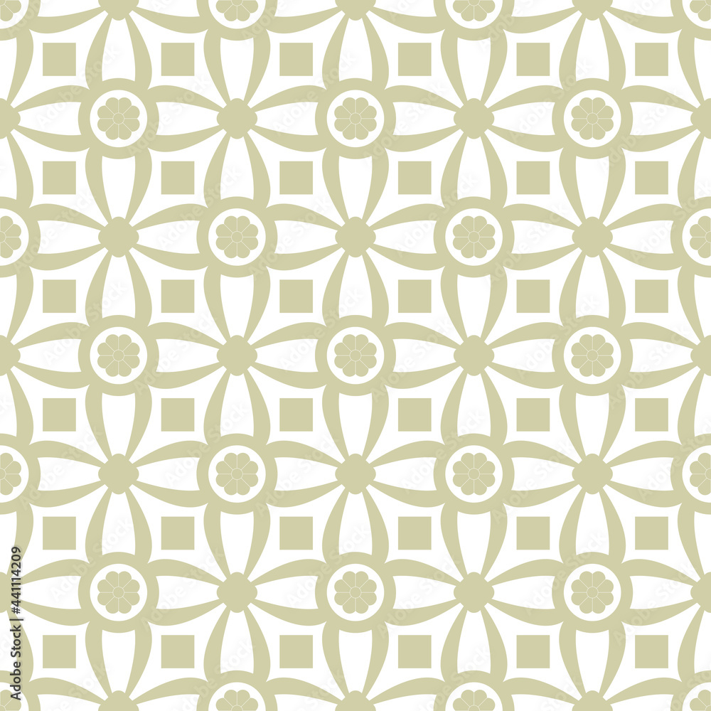Fototapeta premium Seamless abstract floral pattern. Geometric shape ornament. Graphic modern pattern. Vector background.