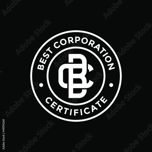 initials BC CB vintage stamp design inspiration