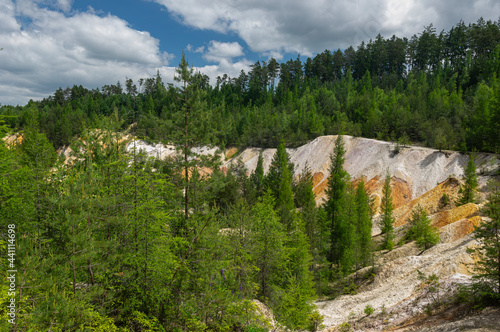 Abandoned kaolin quarry from Rudice village Czech Republic which is now reconquered by the nature photo