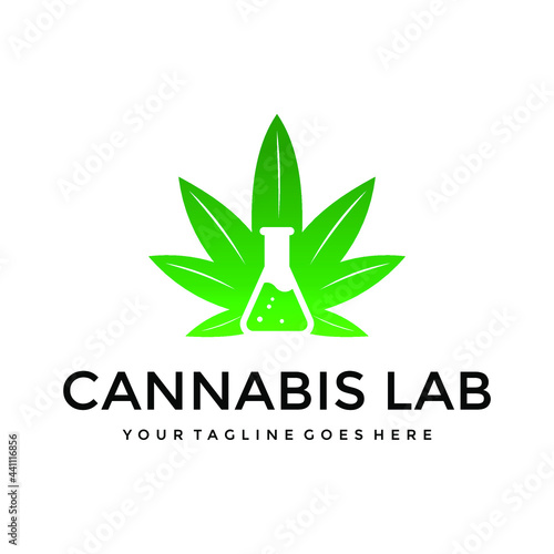 cannabis lab hemp logo inspiration modern design idea creative