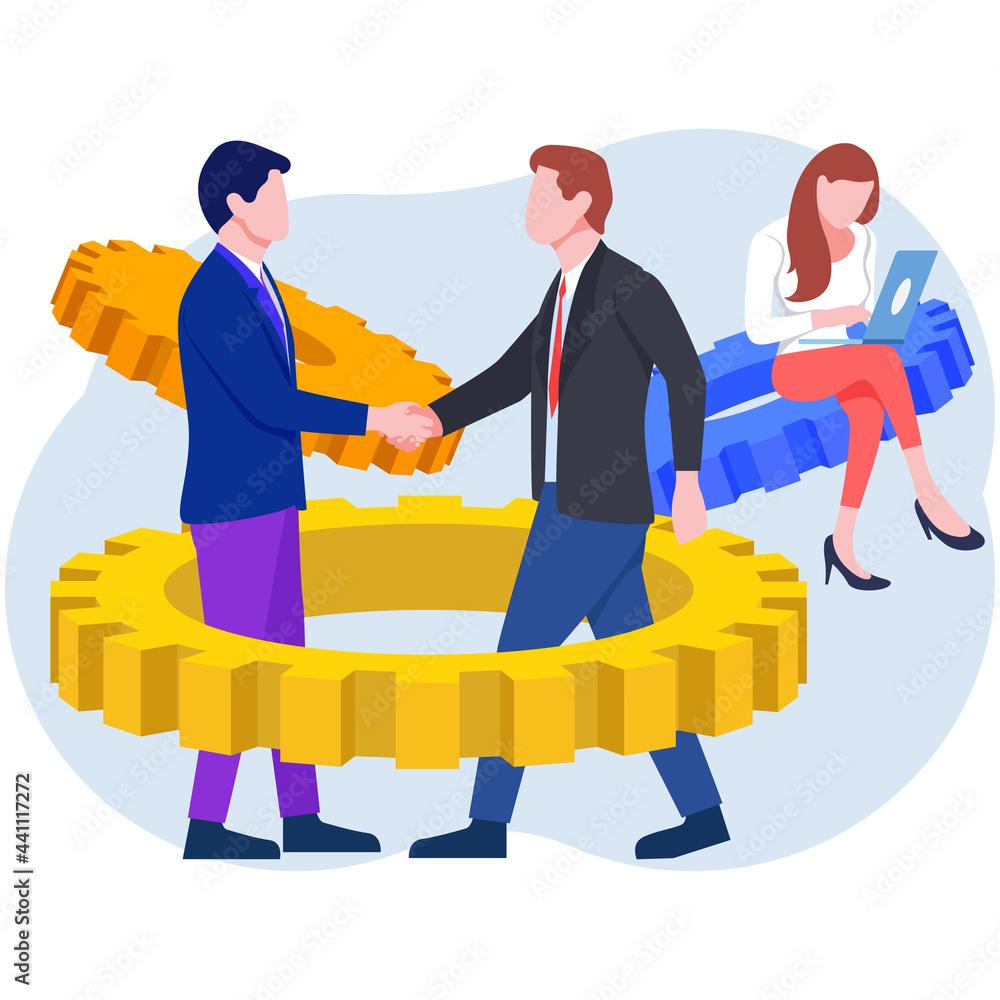 Hand shake illustration hi-res stock photography and images - Alamy