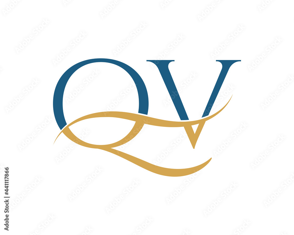 Initial letter QV, QV letter logo design Initial letter QV, QV letter logo design