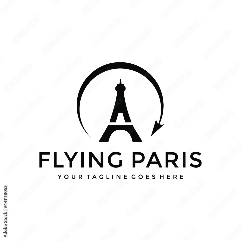 flying paris logo design inspirtaion creative idea 
