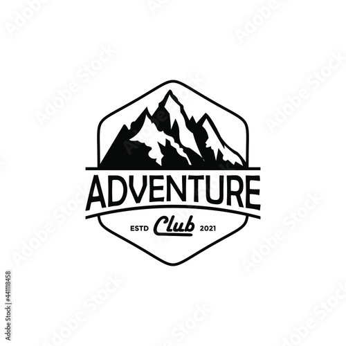 simple mountain adventure logo design inspiration
