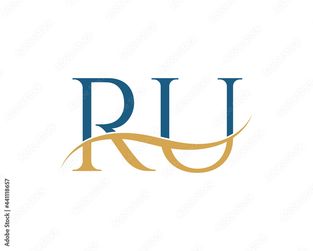 Initial letter RU, RU letter logo design Initial letter RU, RU letter logo design