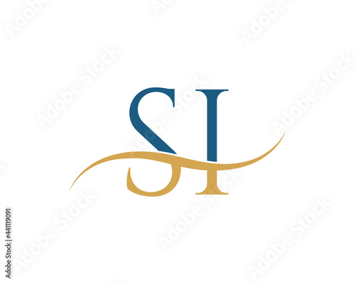 Initial letter SI, SI letter logo design