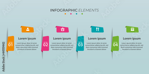 vector info graphic design with four options or steps. Premium Vector