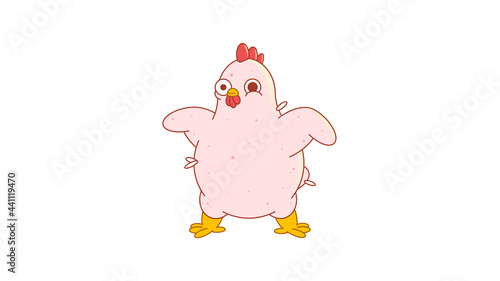 Funny plucked chicken. Isolated image in jpeg format.