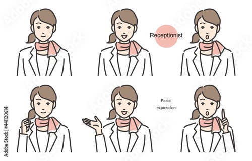 受付の女性のイラストカット アイコン ベクター 