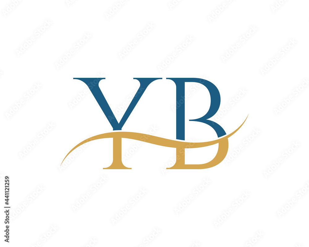 Initial letter YB, YB letter logo design Initial letter YB, YB letter logo design