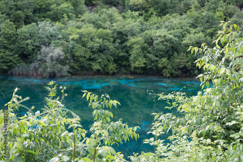 blue bottom at a depth of Lago di Cornino, Italy photo