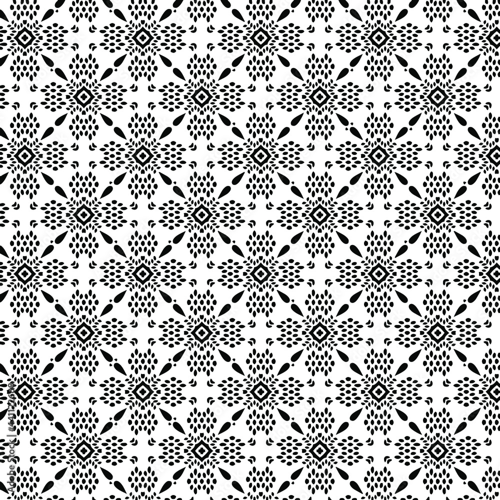 
floral seamless pattern background.Geometric ornament for wallpapers and backgrounds. Black and white pattern. 