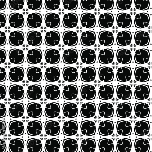  floral seamless pattern background.Geometric ornament for wallpapers and backgrounds. Black and white pattern. 