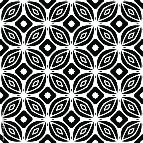  floral seamless pattern background.Geometric ornament for wallpapers and backgrounds. Black and white pattern. 