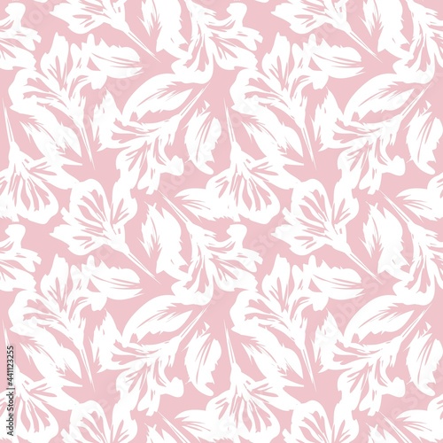Pink Floral Brush strokes Seamless Pattern Background