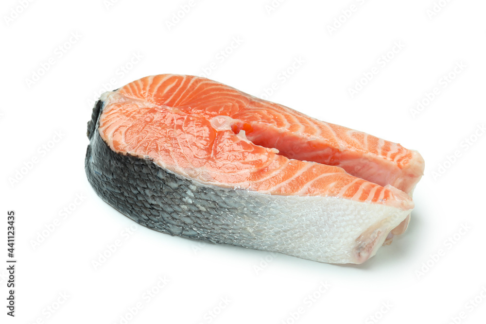Fresh raw salmon isolated on white background Fresh raw salmon isolated on white background