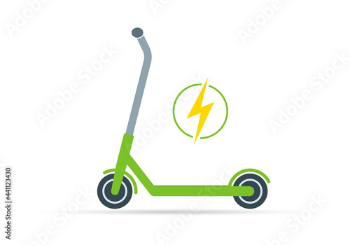 Electric scooter icon. Kick scooter, Eco transport symbol. Vector illustration.