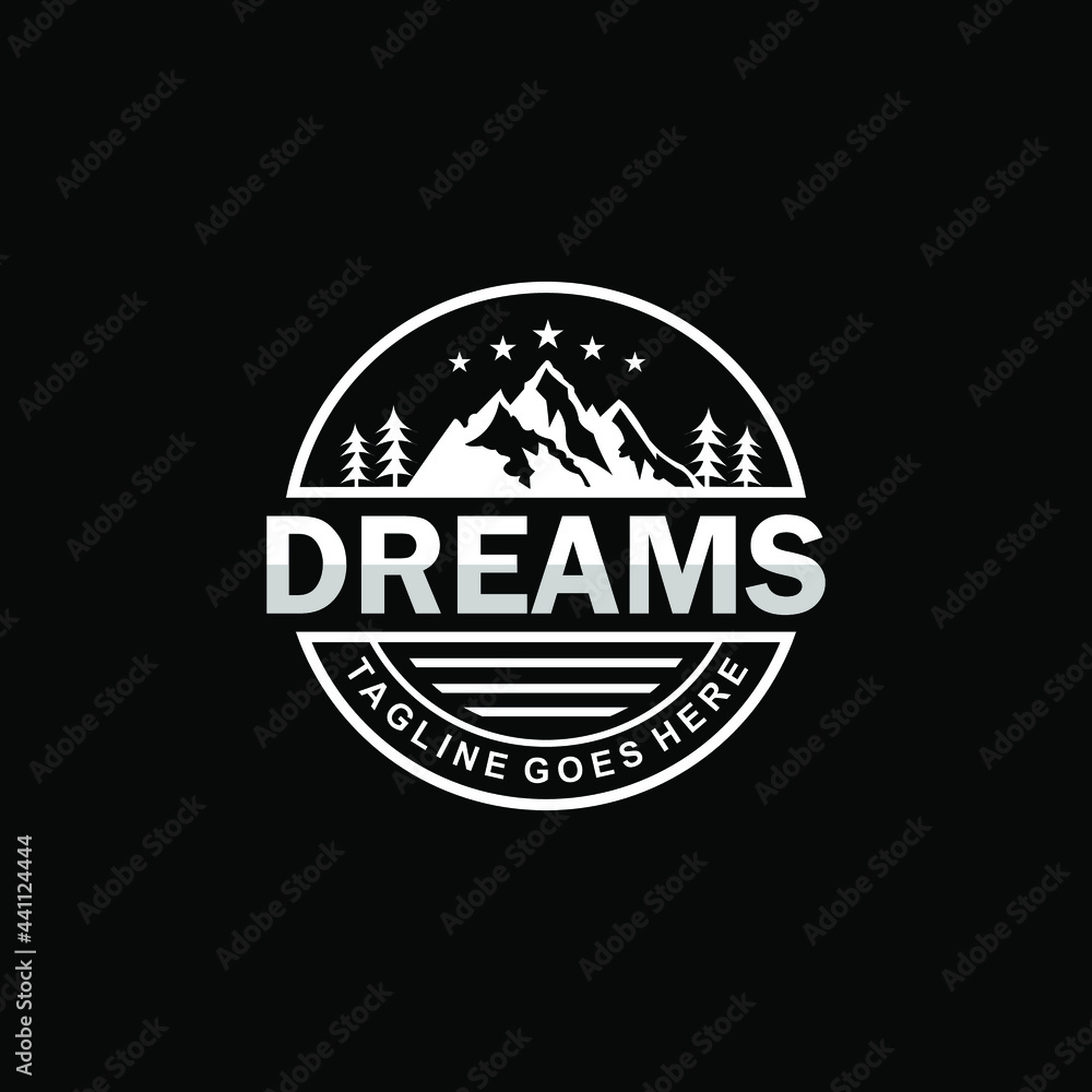 simple  mountain adventure logo design inspiration