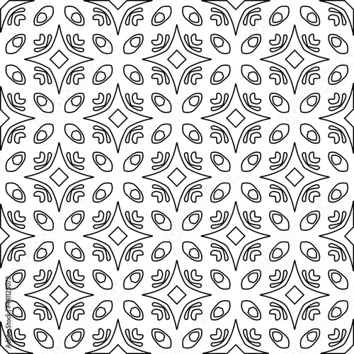   Vector geometric pattern. Repeating elements stylish background abstract ornament for wallpapers and backgrounds. Black and white colors