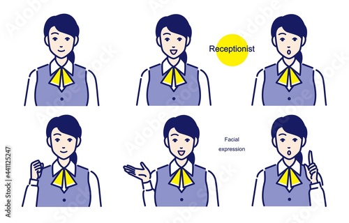 受付・事務員の女性のイラストカット ベクター アイコン
