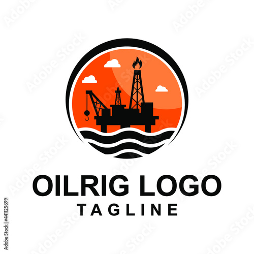 offshore oilrig logo design inspiration idea