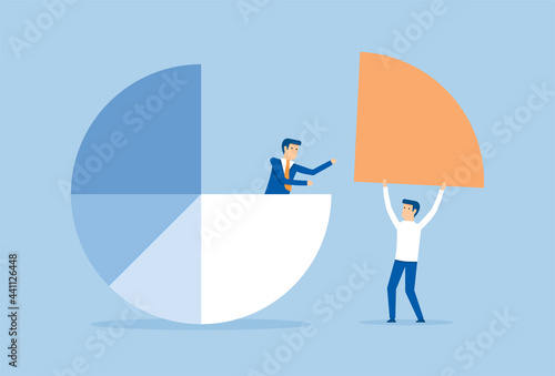 Businessman pushing allocation to the best performance position