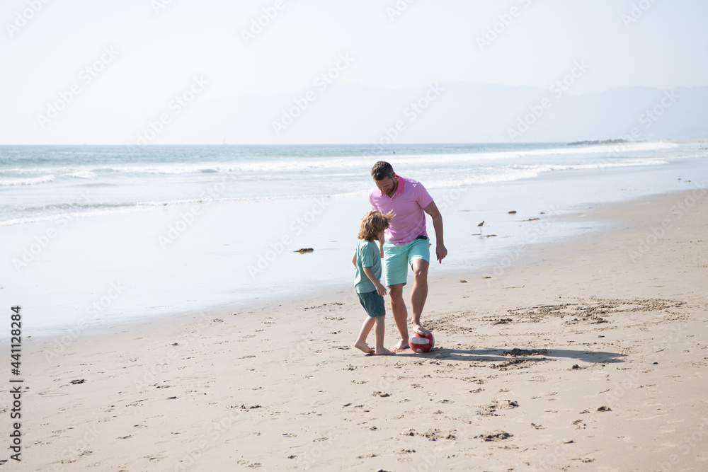 weekend family day. dad and child having fun outdoors. childhood and parenting.