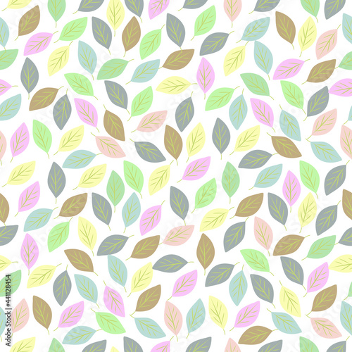 seamless pattern of leaves colorful background  vector draw