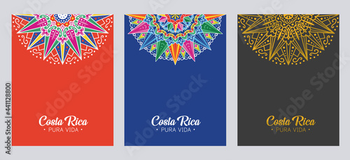 Costa Rica Traditional Ox Cart Painting designs for banners, postcards, posters, notebooks and stationery - Vectors (EPS) photo