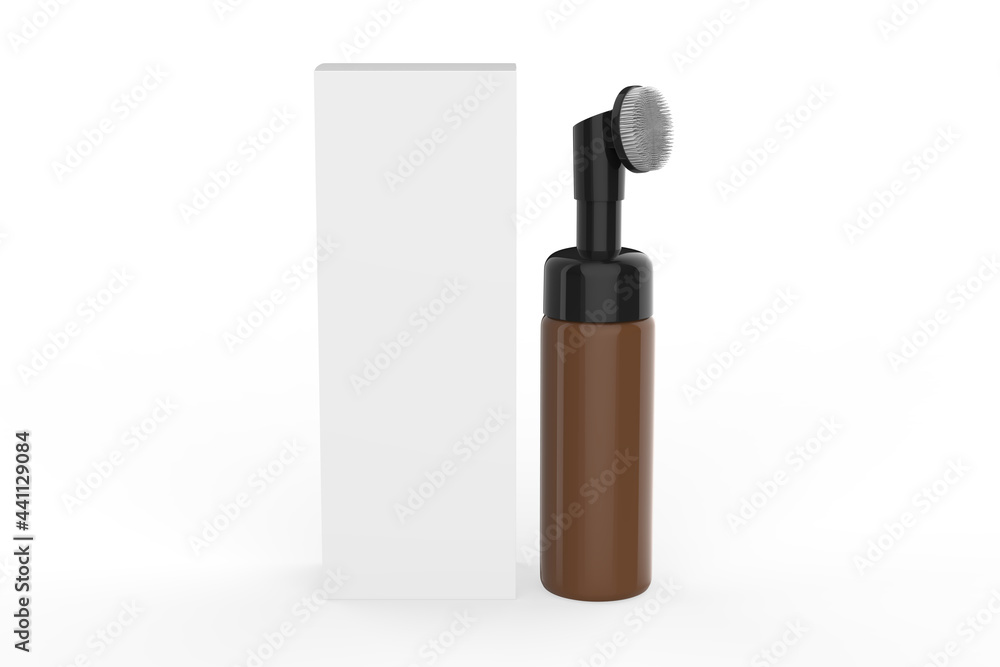 facial wash packaging isolated on white background for your branding. 3D illustration.