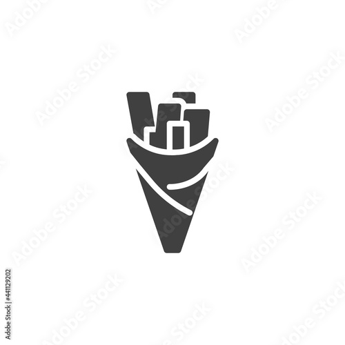 French fries cone vector icon