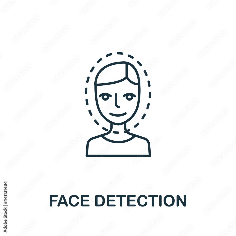 Face Detection icon from authentication collection. Simple line element